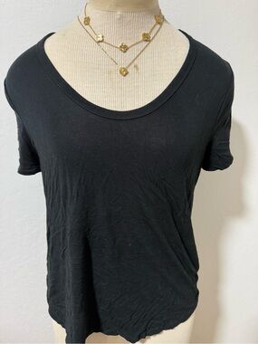 a new day Black Scoop Neck Short Sleeve Tee